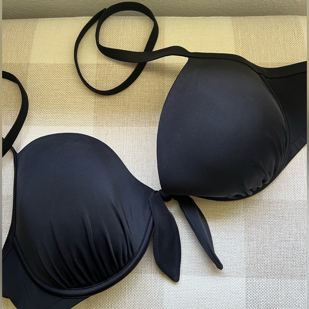 Set (2) of Black Bikini Swim Tops - 34DDD